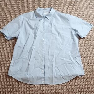 Calvin Klein Shirt Blouse XL Blue Button Up Top